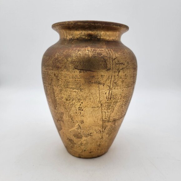 Italian Gold Florentine Pottery Vase - Picture 4 of 7